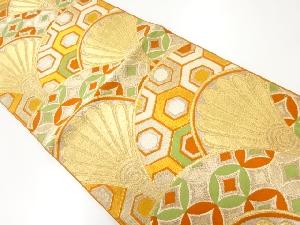 アンティーク　花青海波に古典柄模様織出し袋帯（材料）